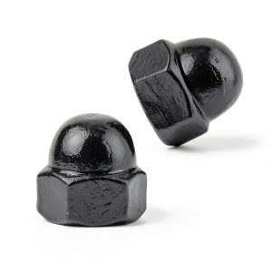 1/4"-20 Black Acorn Cap Nuts Bueyfolt Steel Dome Head 20 Pack-0