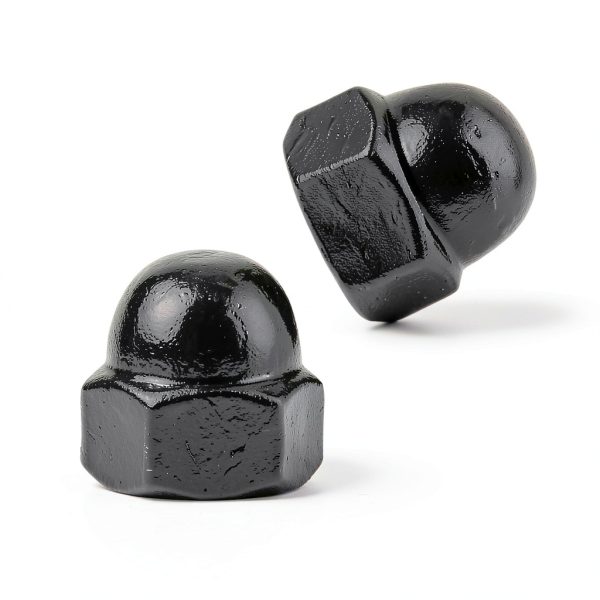 1/4"-20 Black Acorn Cap Nuts Bueyfolt Steel Dome Head 20 Pack-0