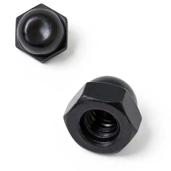 1/4"-20 Black Acorn Cap Nuts Bueyfolt Steel Dome Head 20 Pack-1