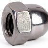 BQLZR 304 Stainless Steel Acorn Hex Nut M6 Hand Thread Pack of 10-3